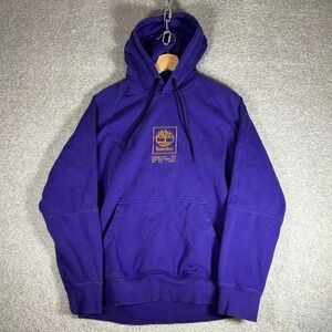 Y2K Timberland purple embroidered center logo hoodie
